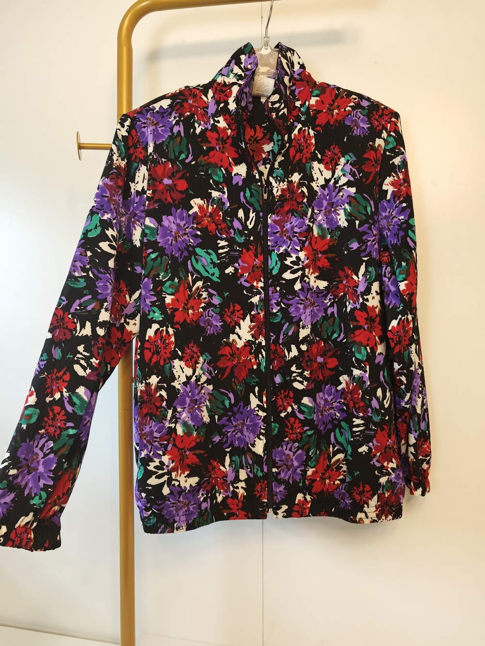 90s Vintage Blair Floral Full Zip-Front Jacket - Multicolored